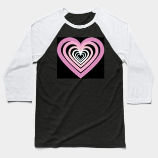 Baby Pink Heart Pattern Baseball T-Shirt